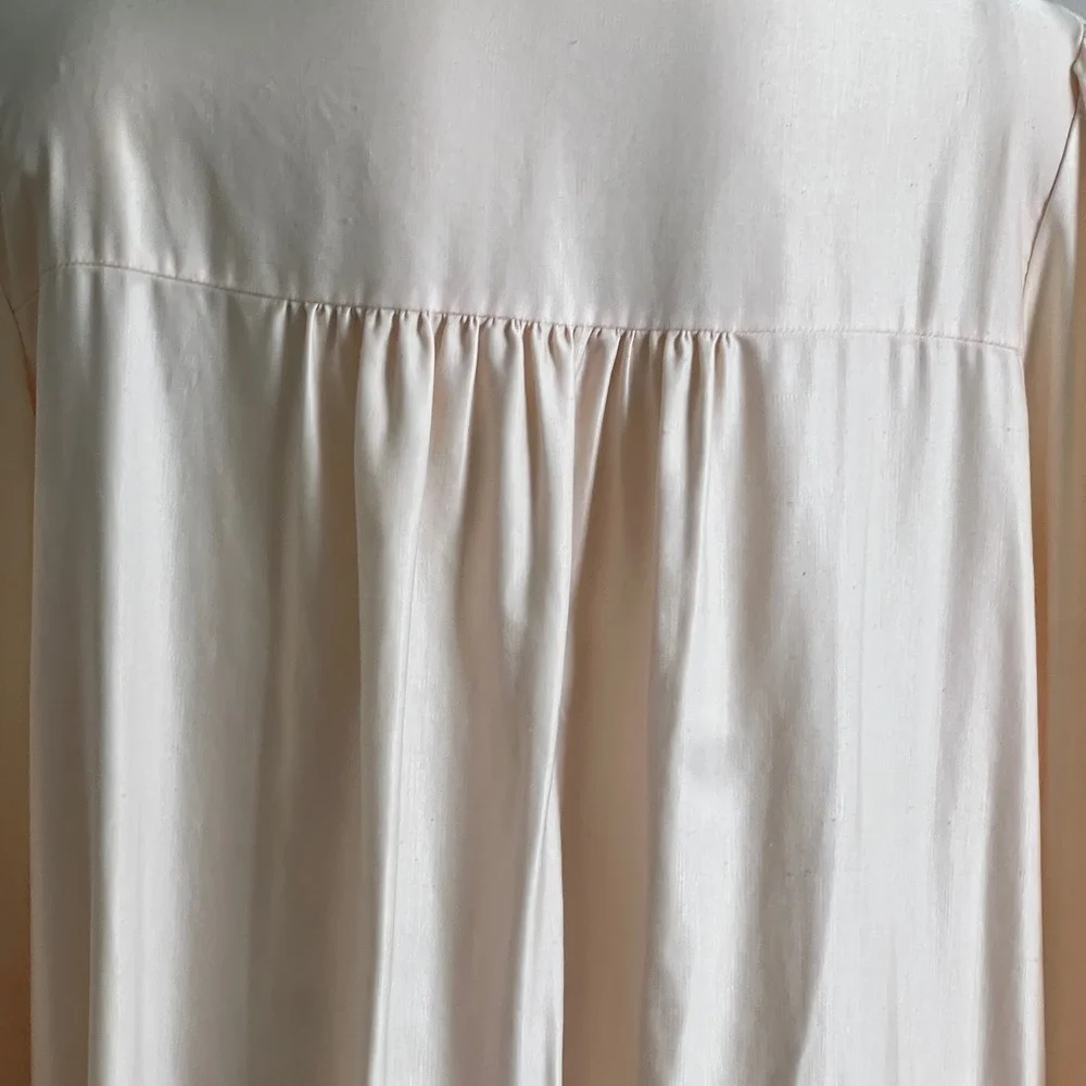 Lady Barbizon‎ Nightgown L Peach Pink Floral Lace Long Sleeve Loungewear Women